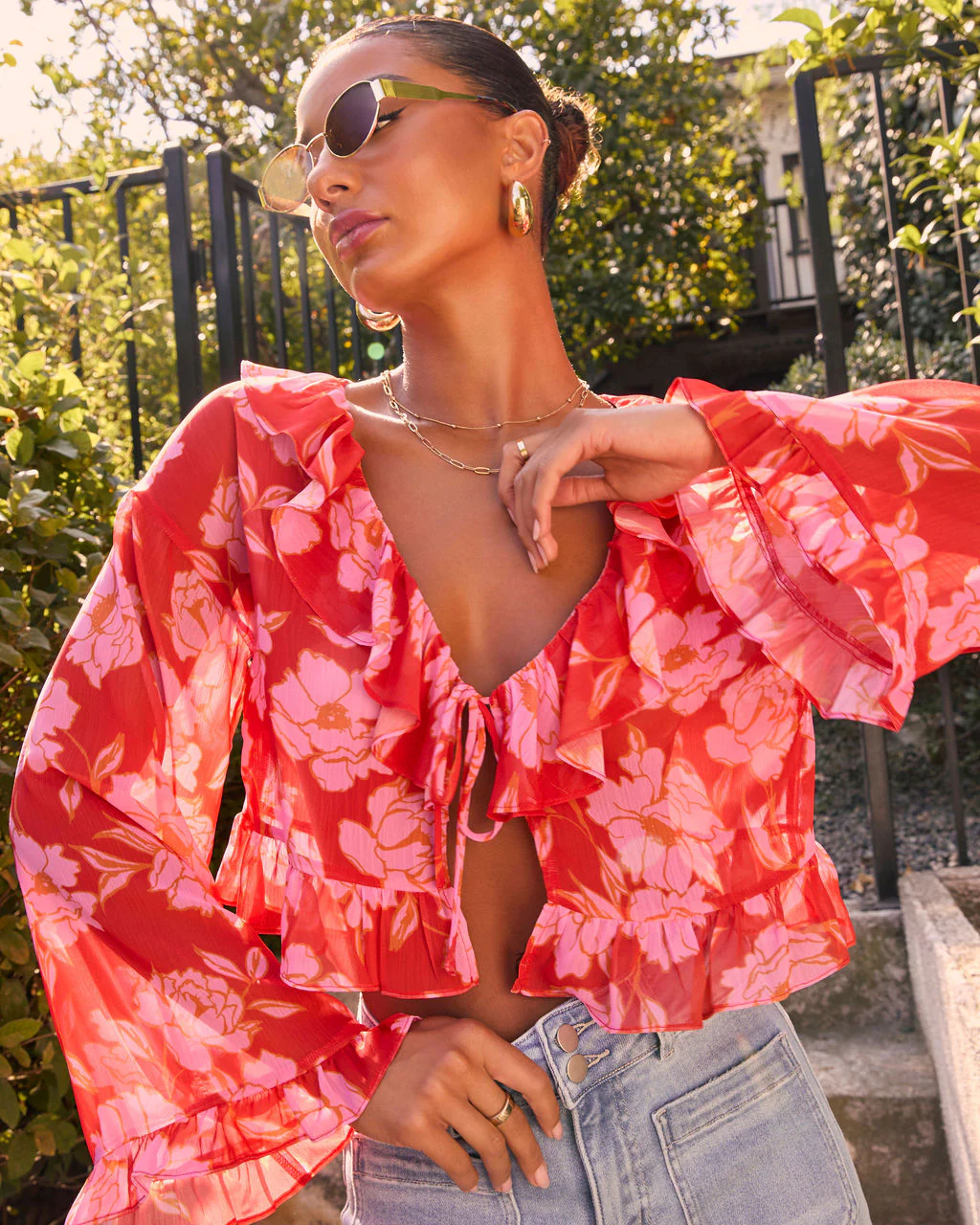 Lovers Bloom Floral Ruffle Blouse - Image 6