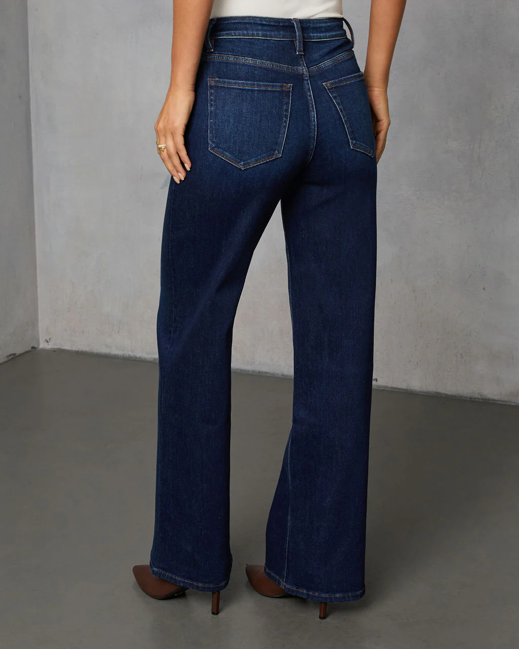 Lowland Stretch High Rise Relaxed Wide Leg Jeans - Image 4