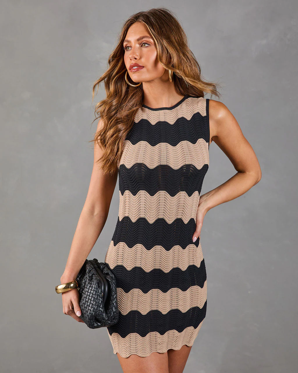 Lucero Knit Wavy Stripe Mini Dress - Image 2