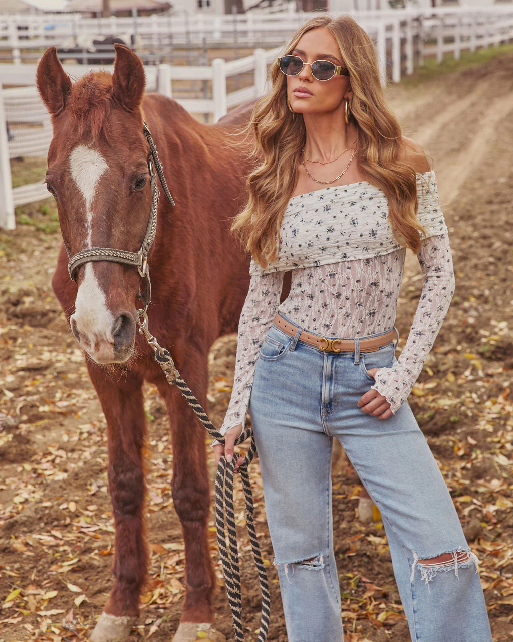 Luellie Off The Shoulder Floral Bodysuit - Image 6
