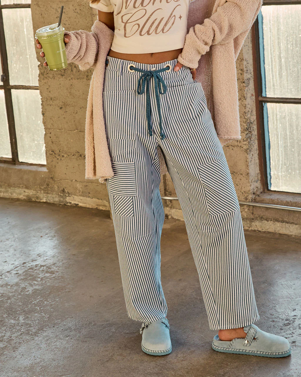 Lumen Pinstripe Rigid Straight Leg Jeans - Image 2