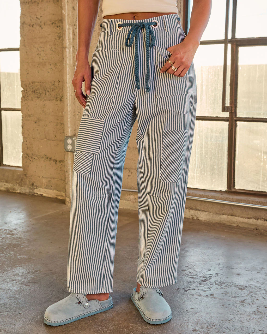 Lumen Pinstripe Rigid Straight Leg Jeans - Image 3