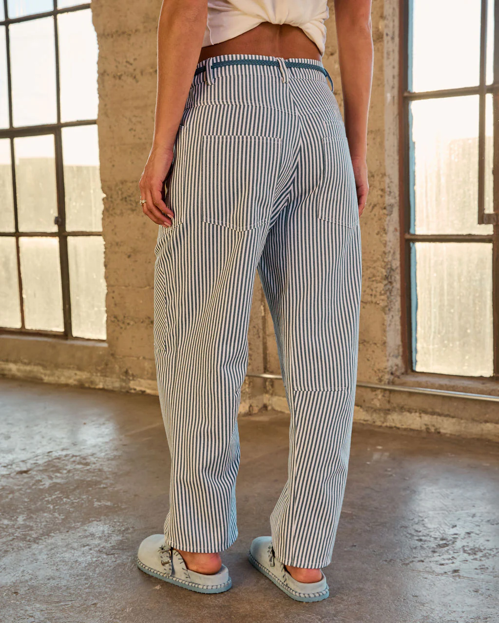 Lumen Pinstripe Rigid Straight Leg Jeans - Image 4