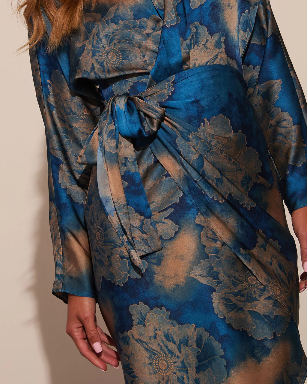 Kadence Wrap Satin Midi Dress - Image 8