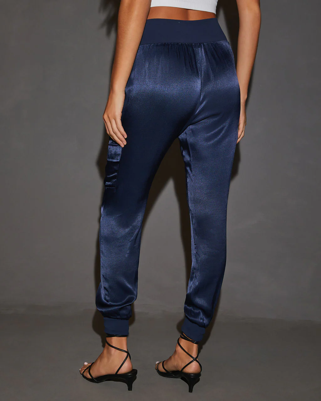 Luxe Look Satin Pocketed Joggers - Image 22
