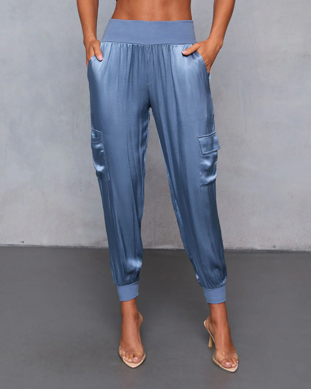 Luxe Look Satin Pocketed Joggers - Image 29