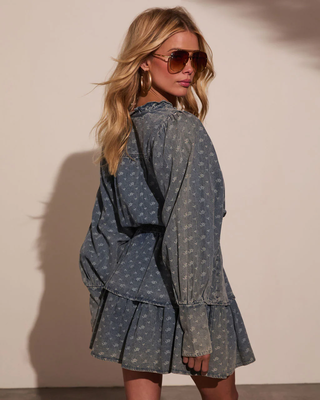 Luzie Tiered Denim Mini Dress - Image 4