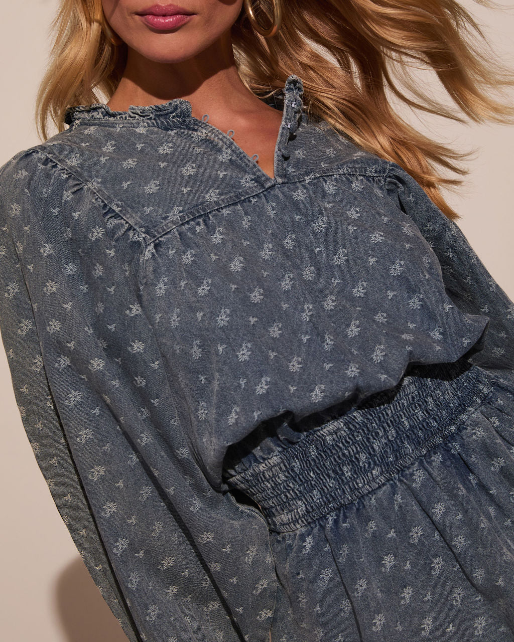 Luzie Tiered Denim Mini Dress - Image 6