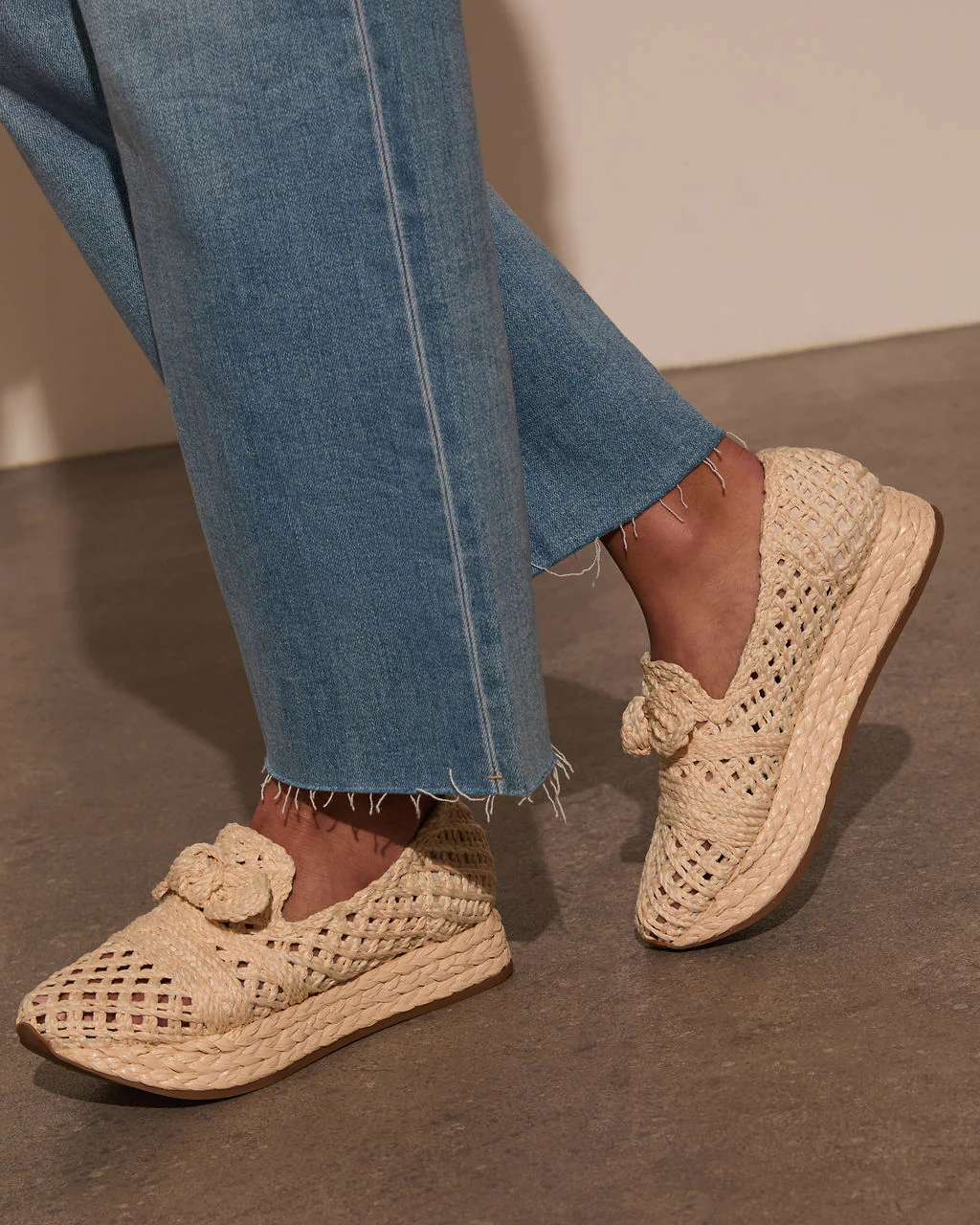Lyla Straw Platform Bow Sneaker - Image 3