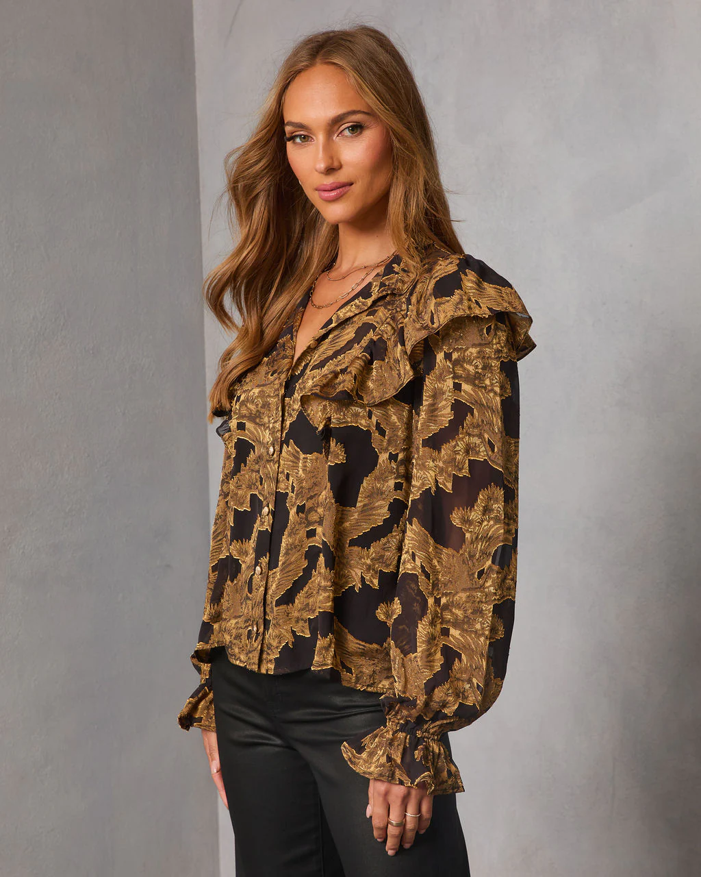 Maicie Paisley Mock Neck Top - Image 3