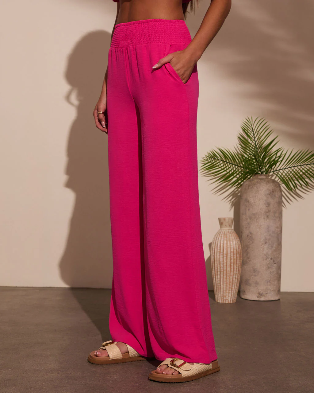 Maldives High Rise Smocked Waist Pants - Image 3