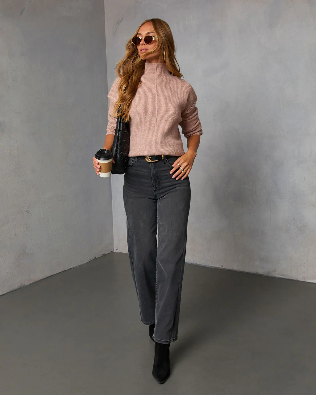 Malia Mock Neck Seamed Sweater - Image 2