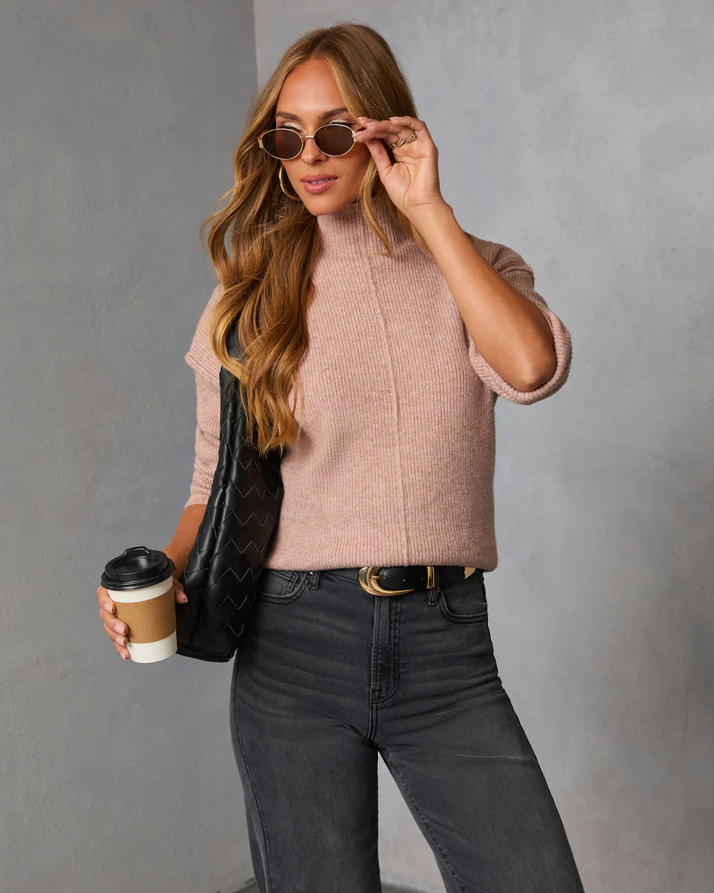 Malia Mock Neck Seamed Sweater - Image 5