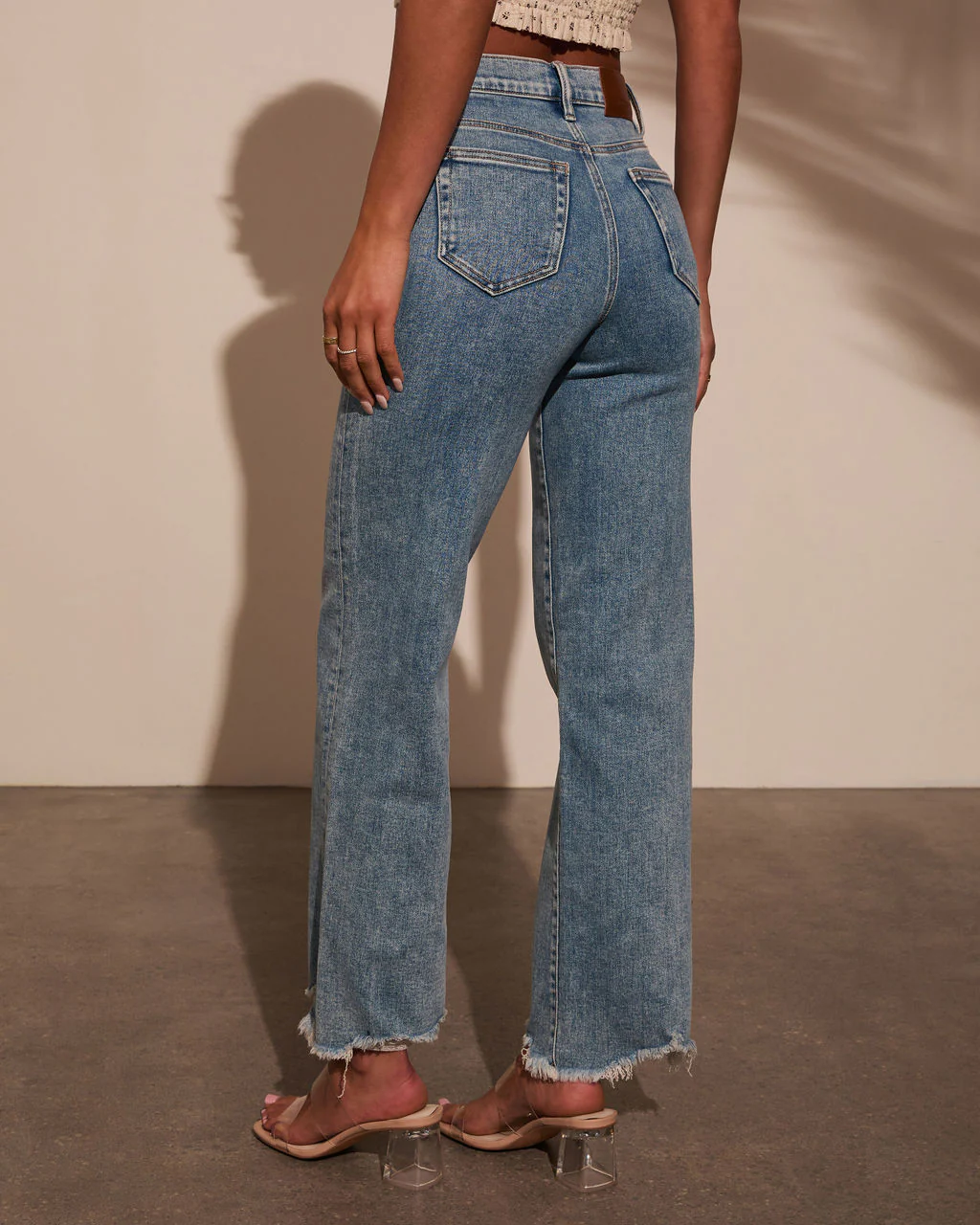 Mandy High Rise Stretch Frayed Relaxed Denim - Image 4