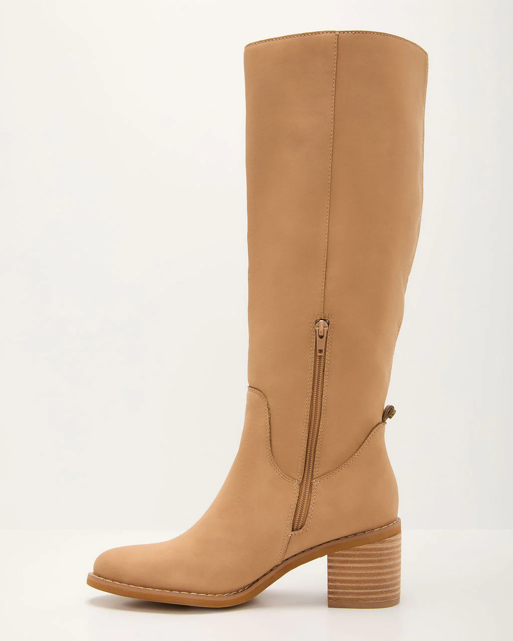 Maple Butter Faux Leather Knee High Riding Boot - Image 5