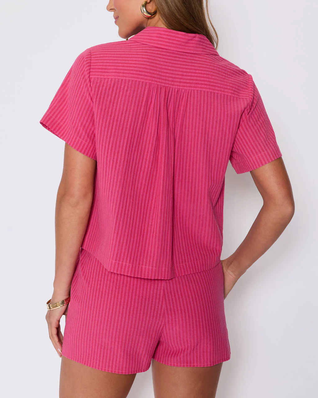 Mara Cotton Striped Tie Front Top - Image 4