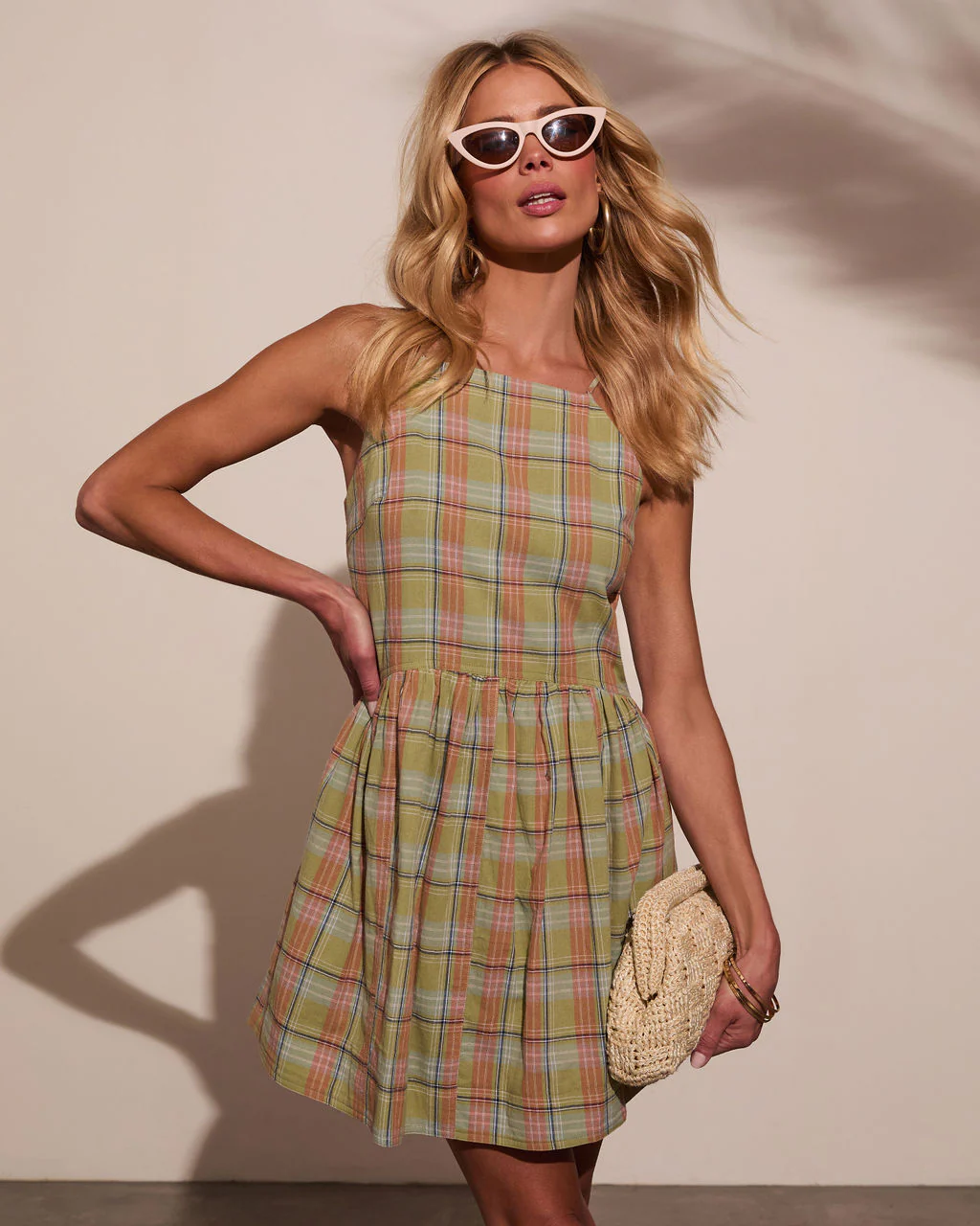 Marbella Plaid Mini Dress - Image 2