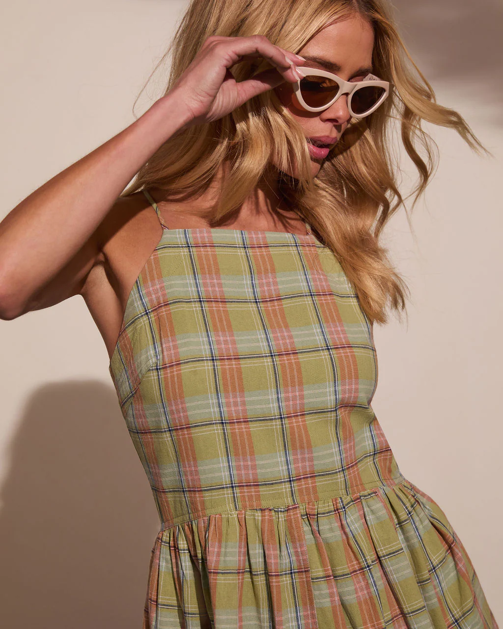 Marbella Plaid Mini Dress - Image 6