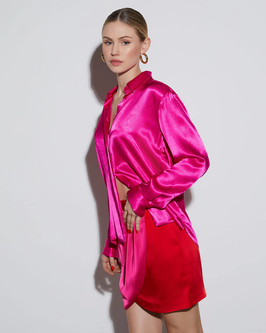 Marcos Satin Button Down Top - Image 15