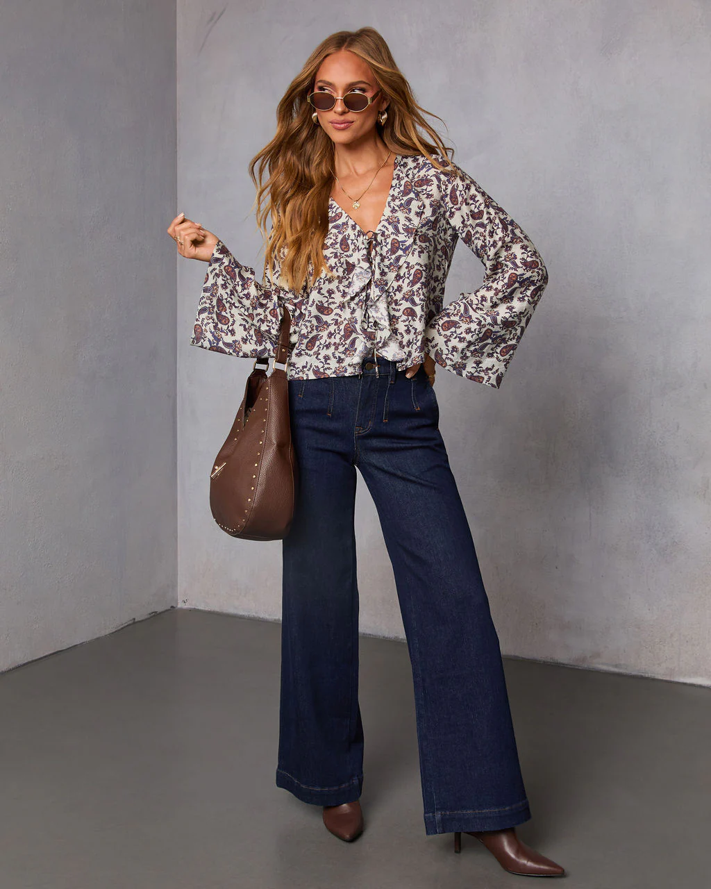 Marene Paisley Ruffle Top - Image 2