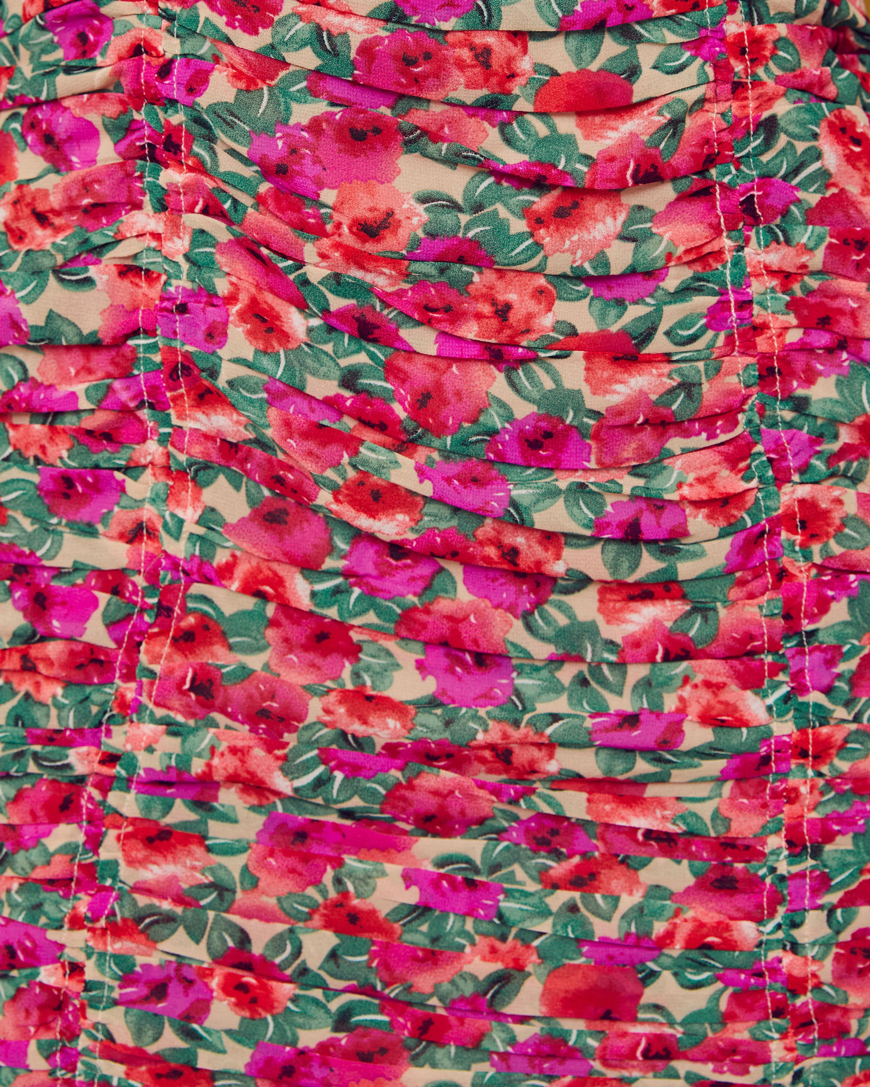 Margaret Cutout Ruched Floral Mini Dress - Image 6