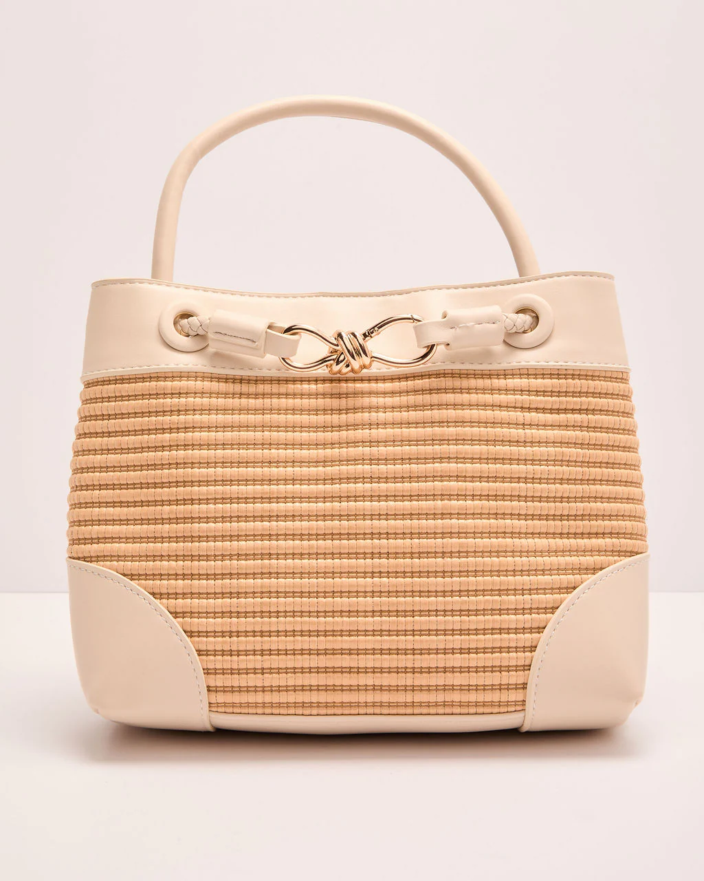 Margory Vegan Leather Straw Bag - Image 3