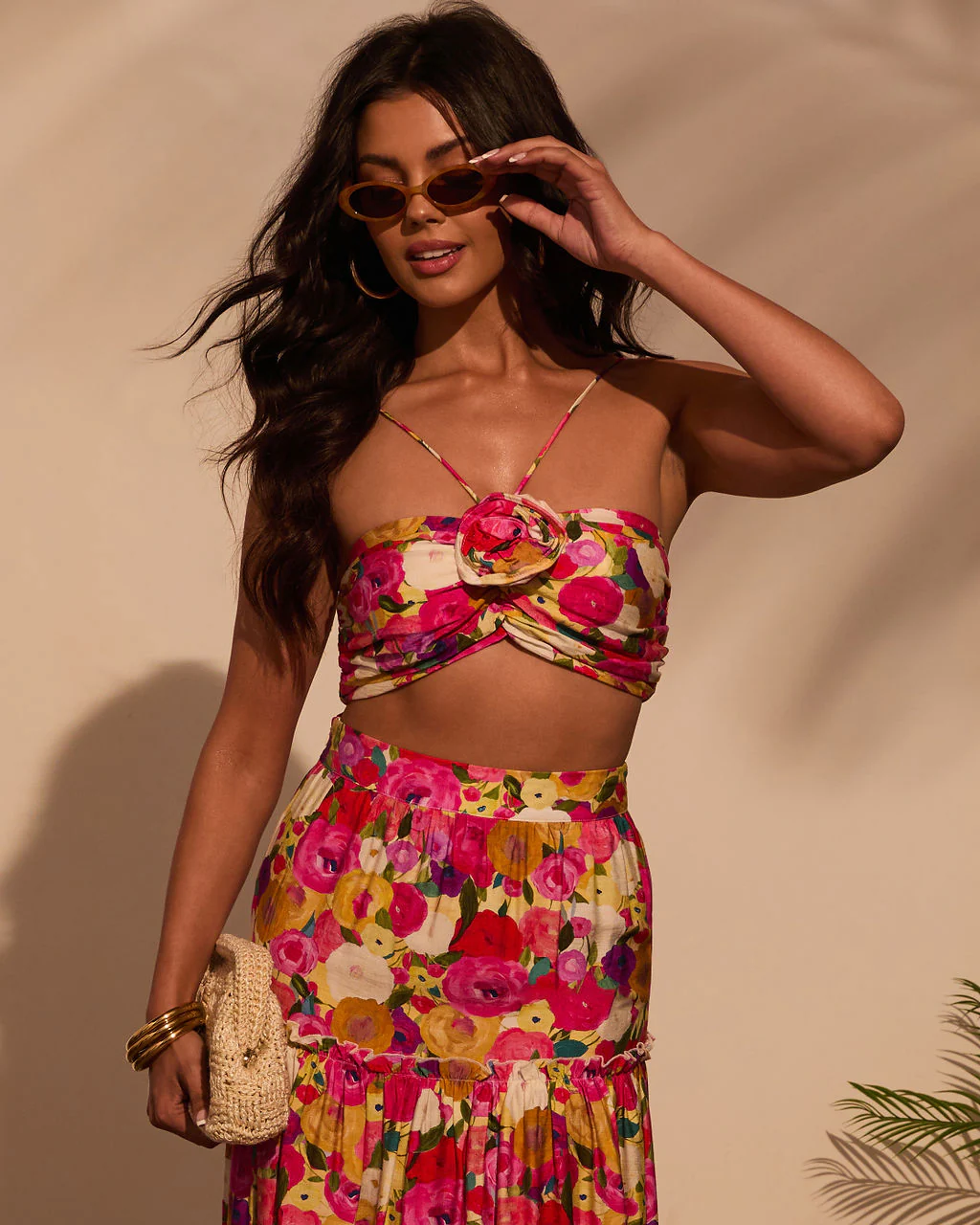 Margot Floral Halter Crop Top - Image 5