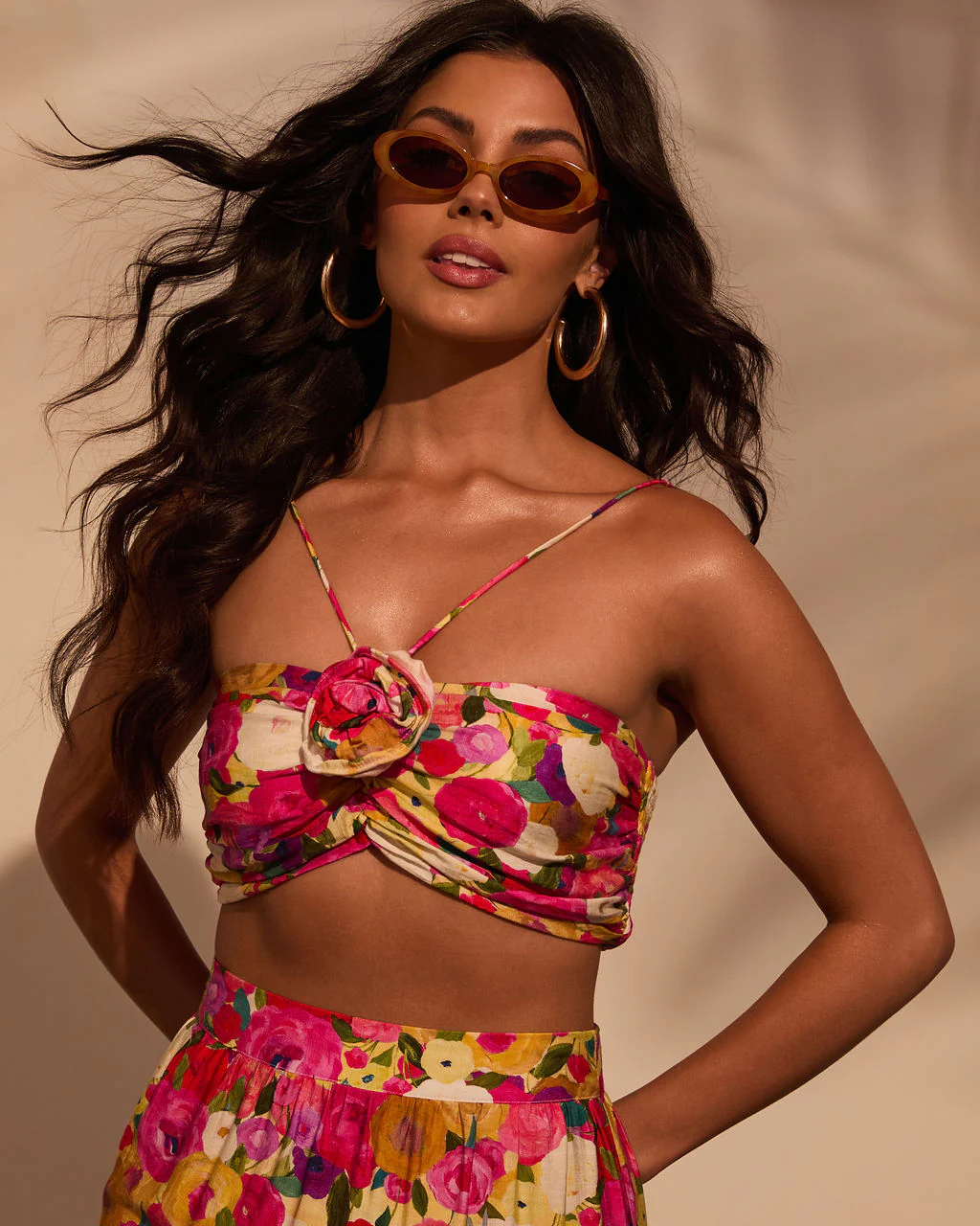 Margot Floral Halter Crop Top - Image 6