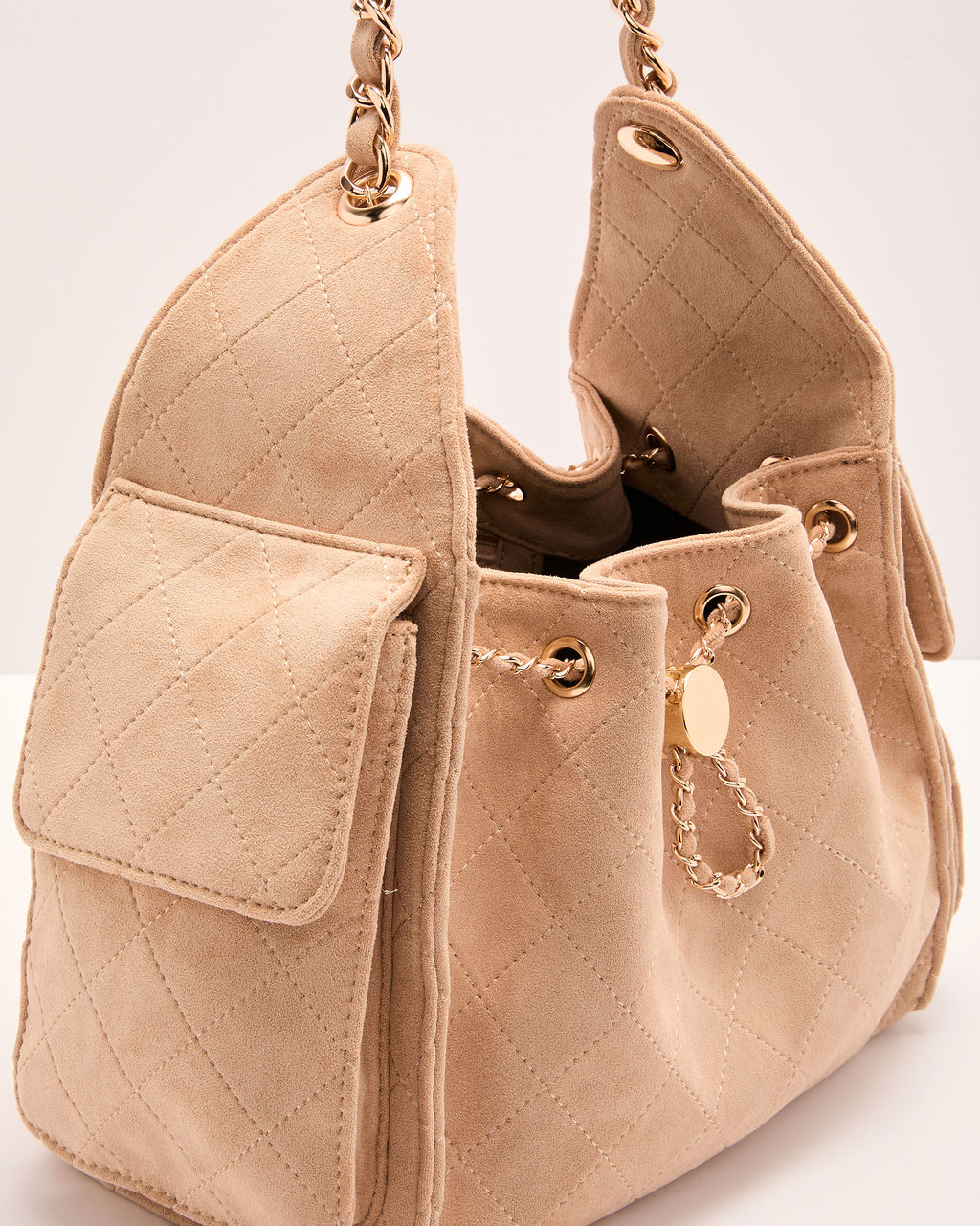 Margy Quilted Stitch Faux Suede Crossbody Bag - Image 3