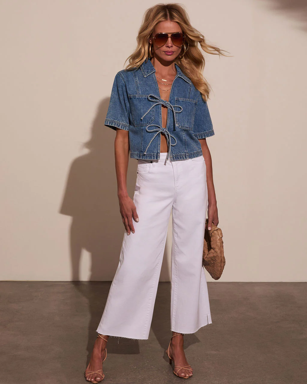 Mariah Front Tie Denim Top - Image 2