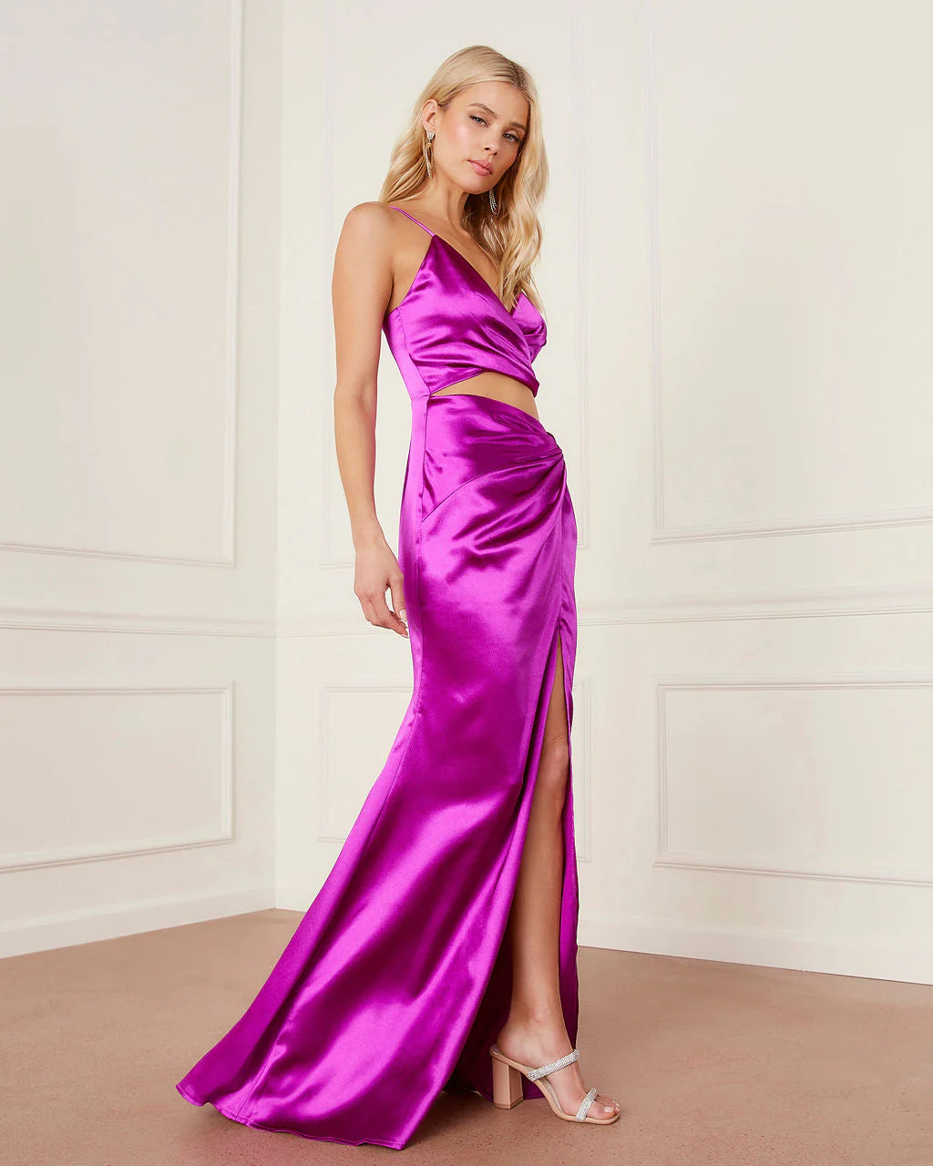 Mariah Satin Cutout Maxi Dress - Image 4
