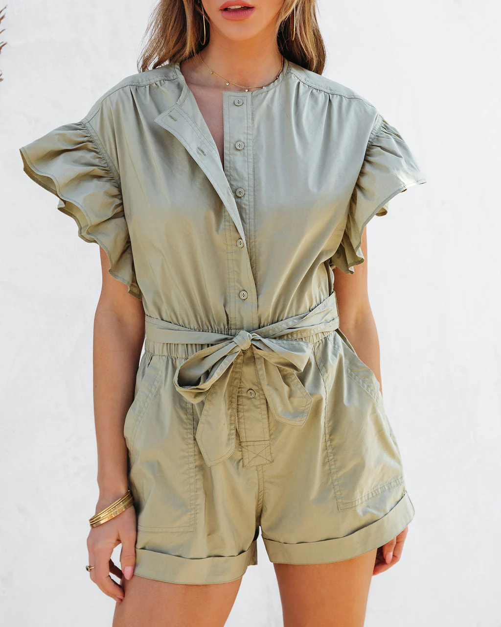 Marianne Ruffle Pocketed Romper - Image 2
