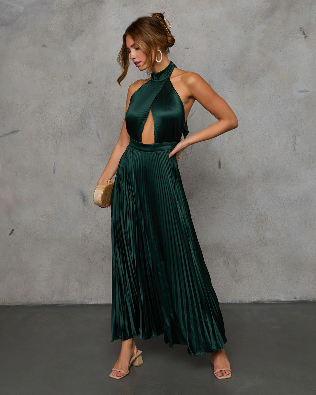 Mariena Halter Neck Plisse Maxi Dress - Image 7