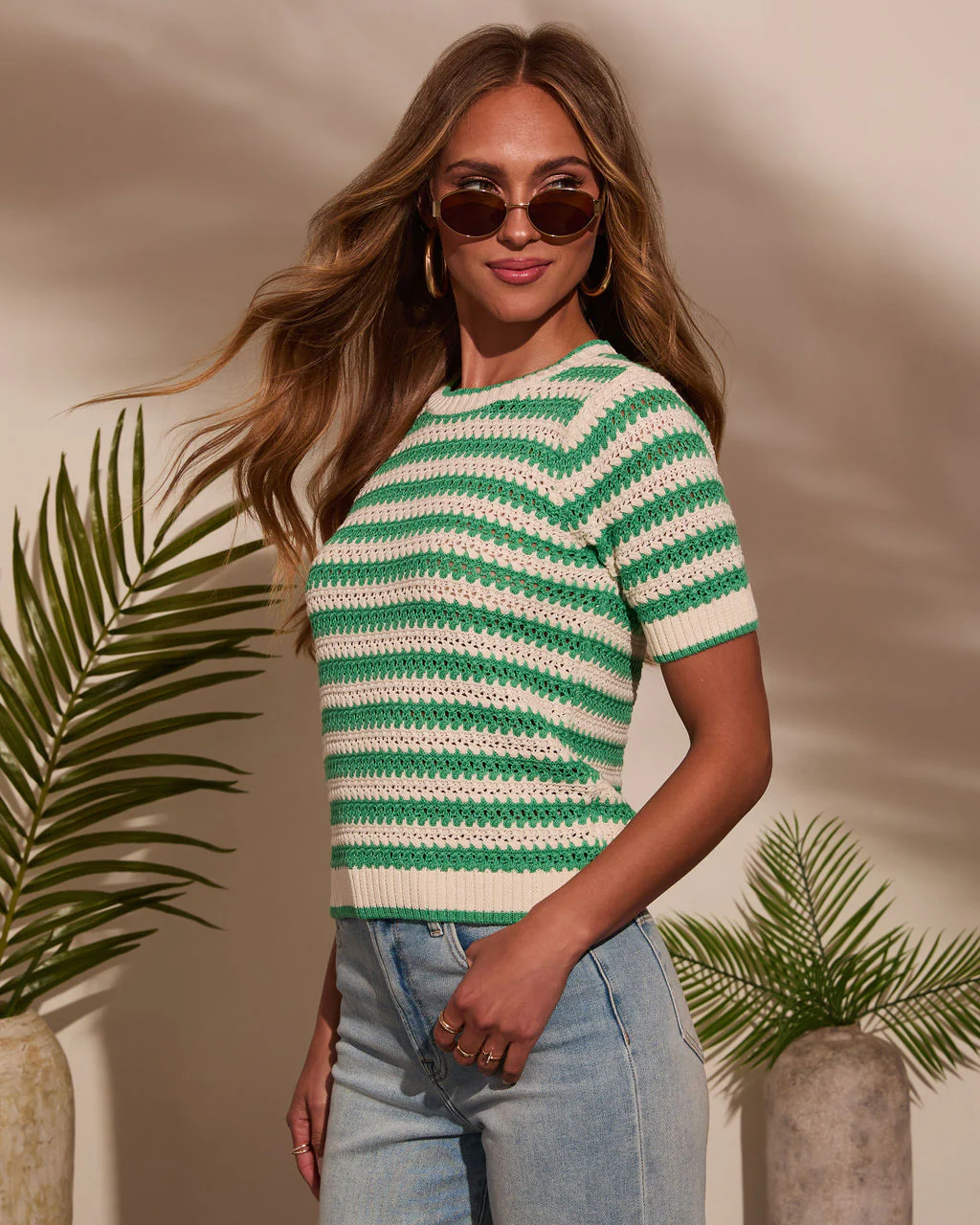 Mariselle Striped Crochet Top - Image 3