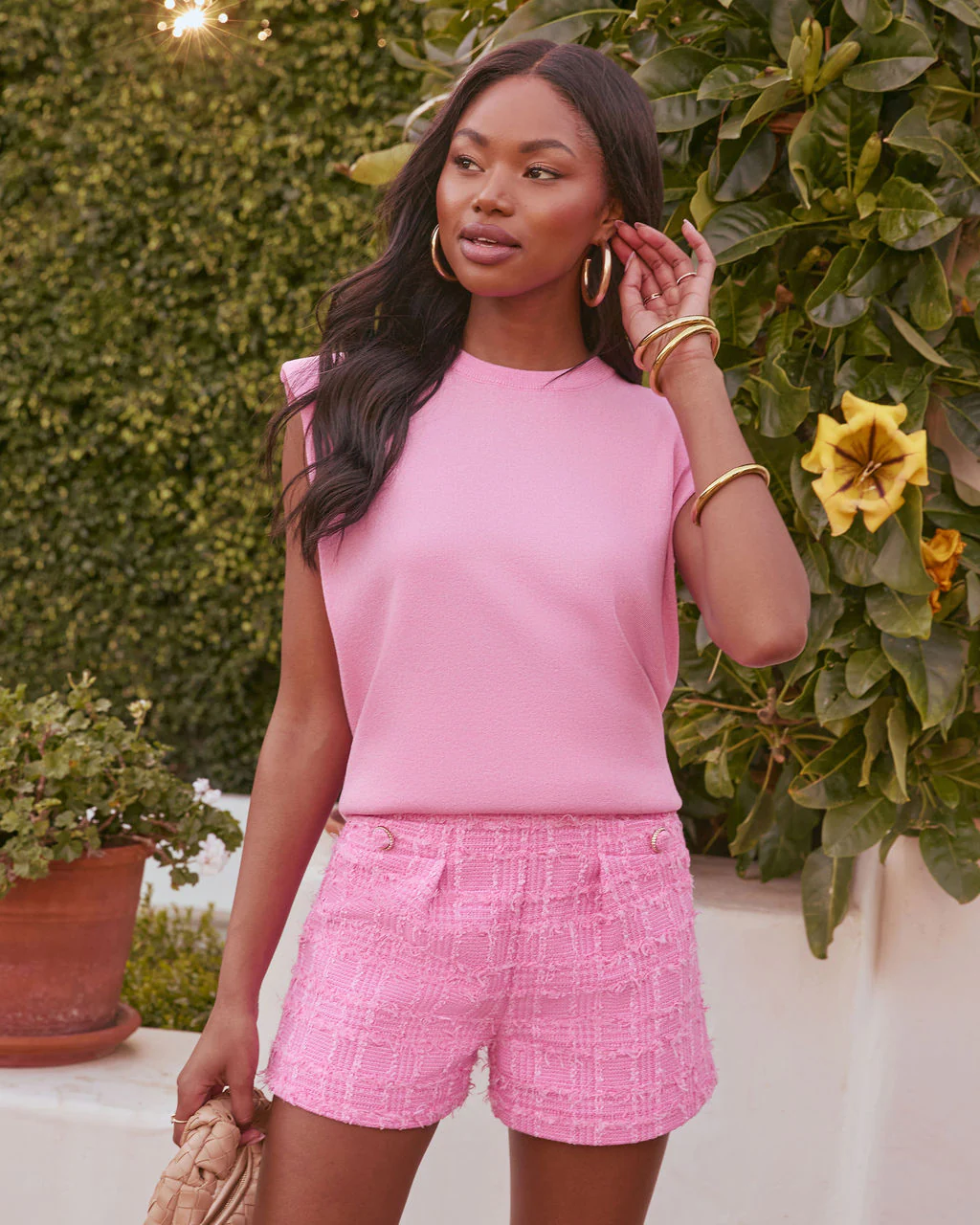 Marivine Frayed Tweed Shorts - Image 5