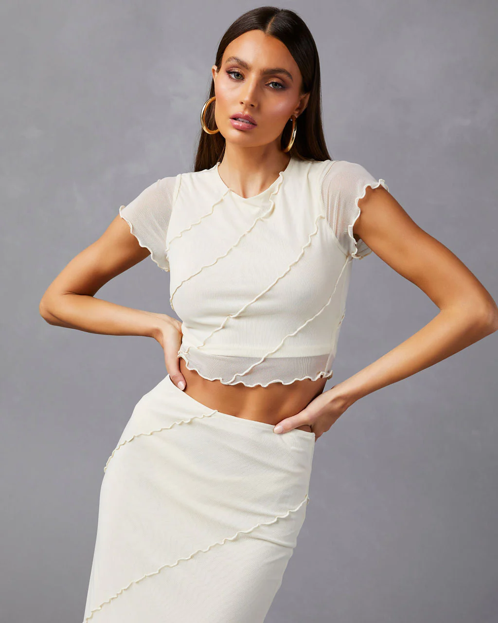 Markella Lettuce Trim Crop Top - Image 3