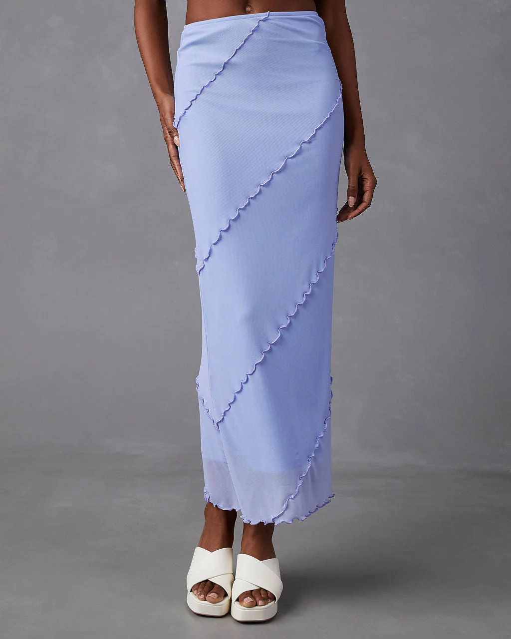 Markella Lettuce Trim Midi Skirt - Image 3