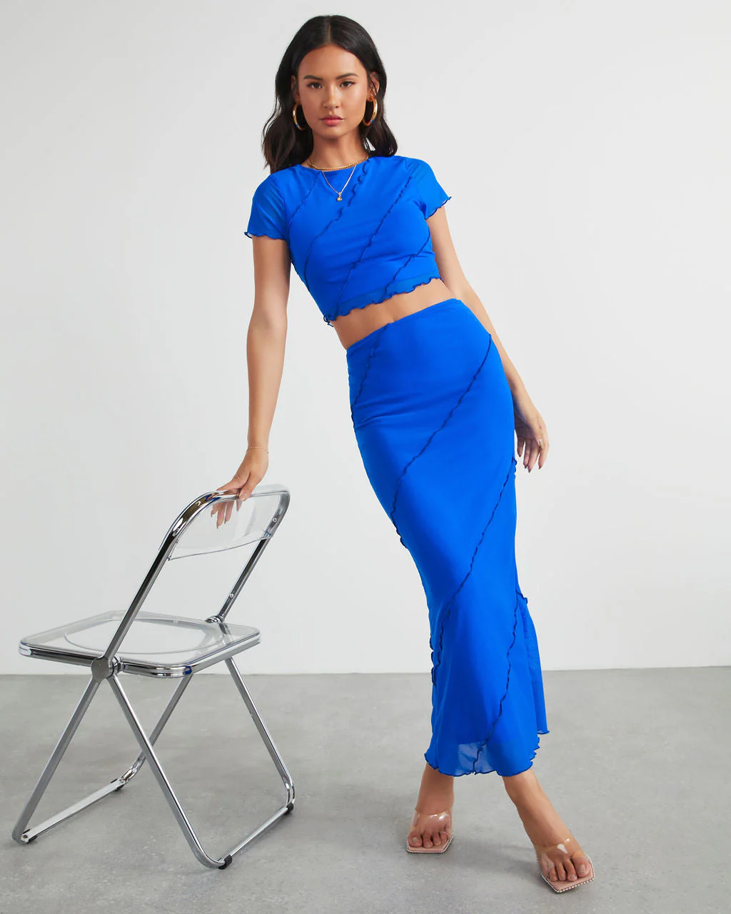 Markella Lettuce Trim Midi Skirt - Image 4