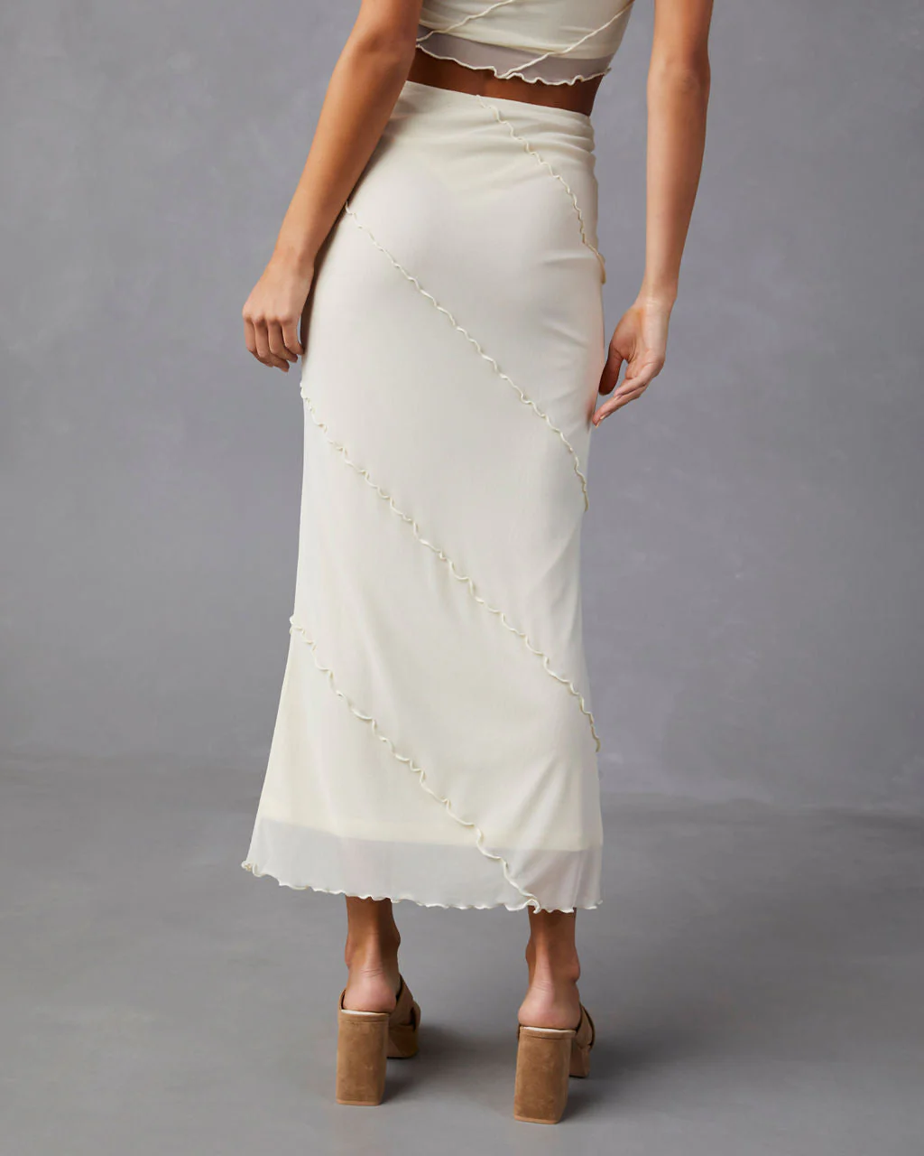 Markella Lettuce Trim Midi Skirt - Image 7