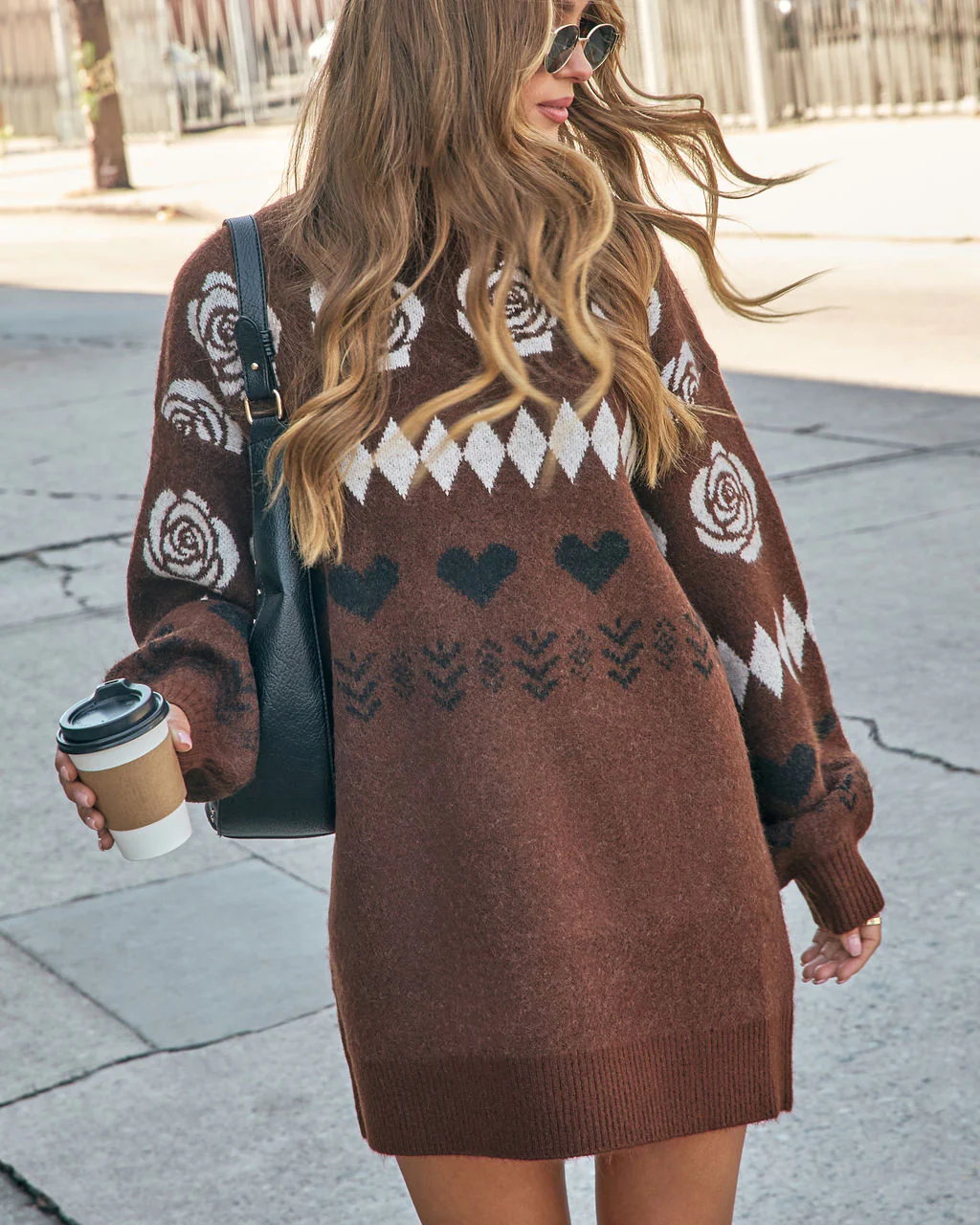 Marrene Abstract Mini Sweater Dress - Image 11