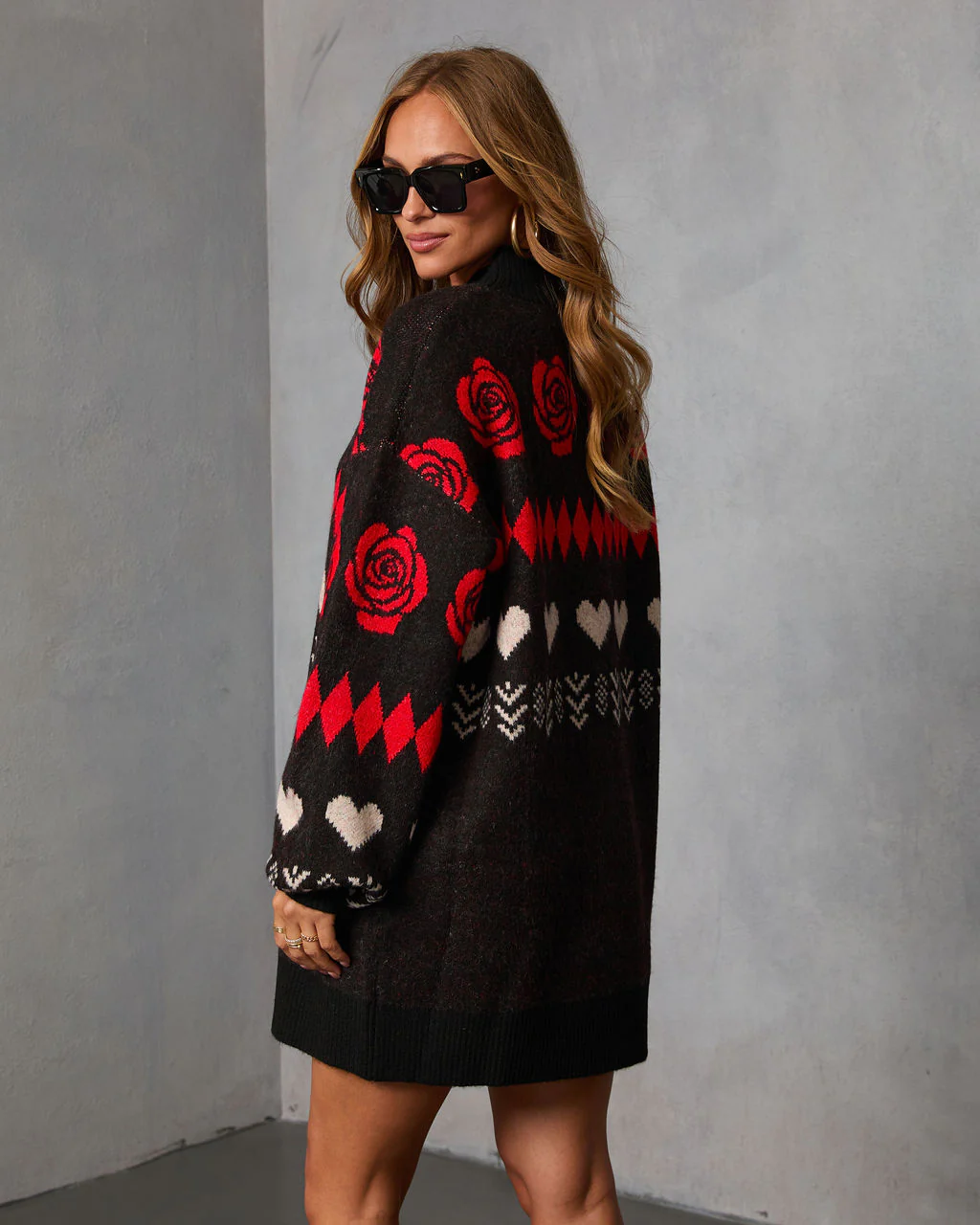 Marrene Abstract Mini Sweater Dress - Image 4