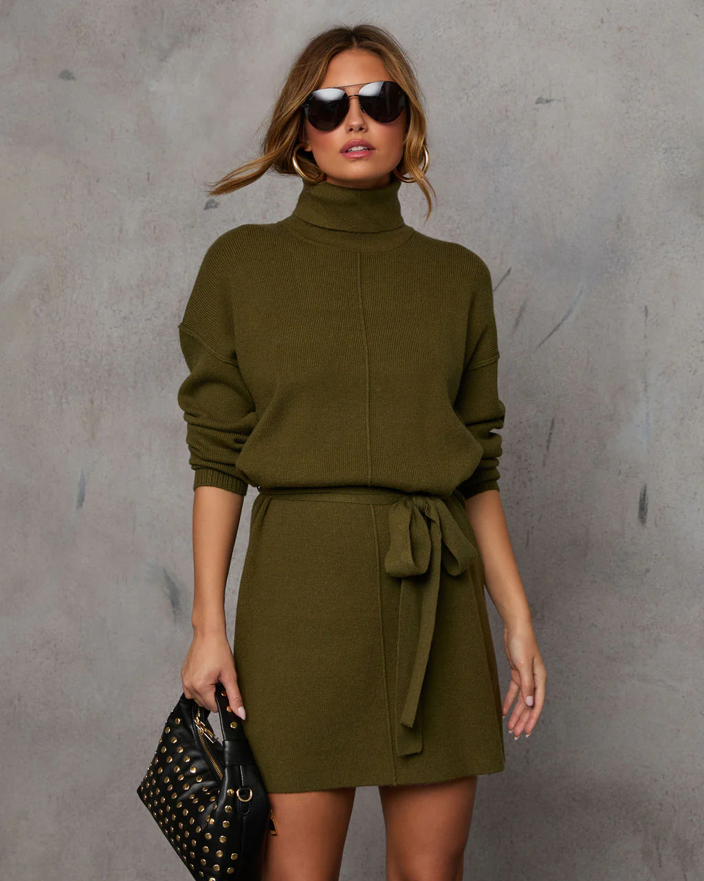 Marsella Tie Waist Mini Sweater Dress - Image 23