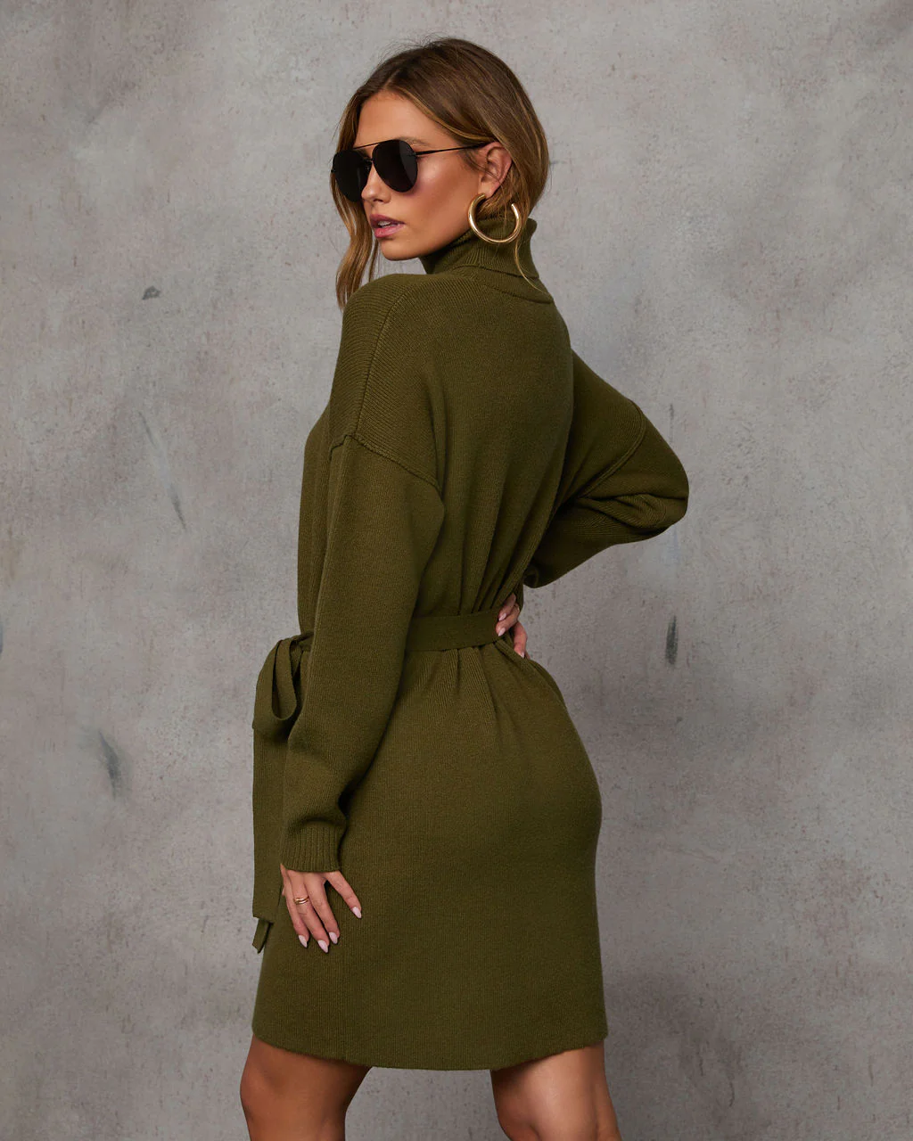 Marsella Tie Waist Mini Sweater Dress - Image 26