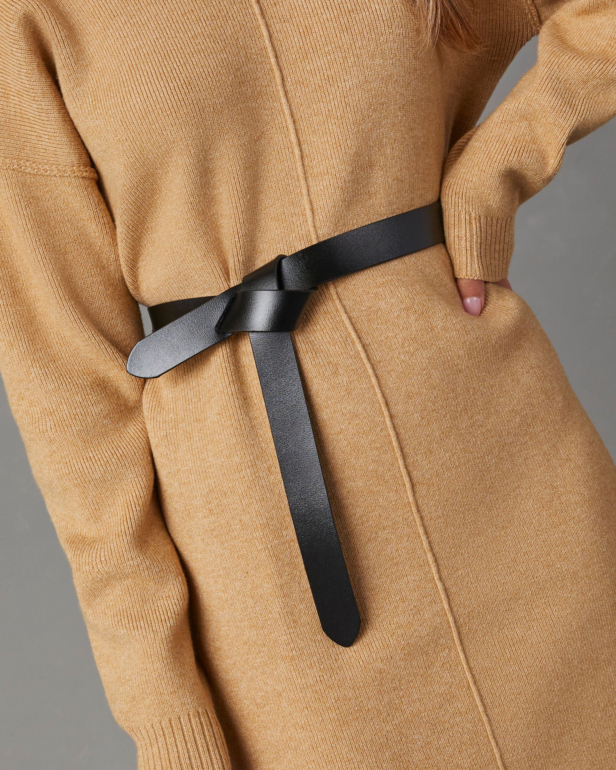 Marsella Tie Waist Mini Sweater Dress - Image 5