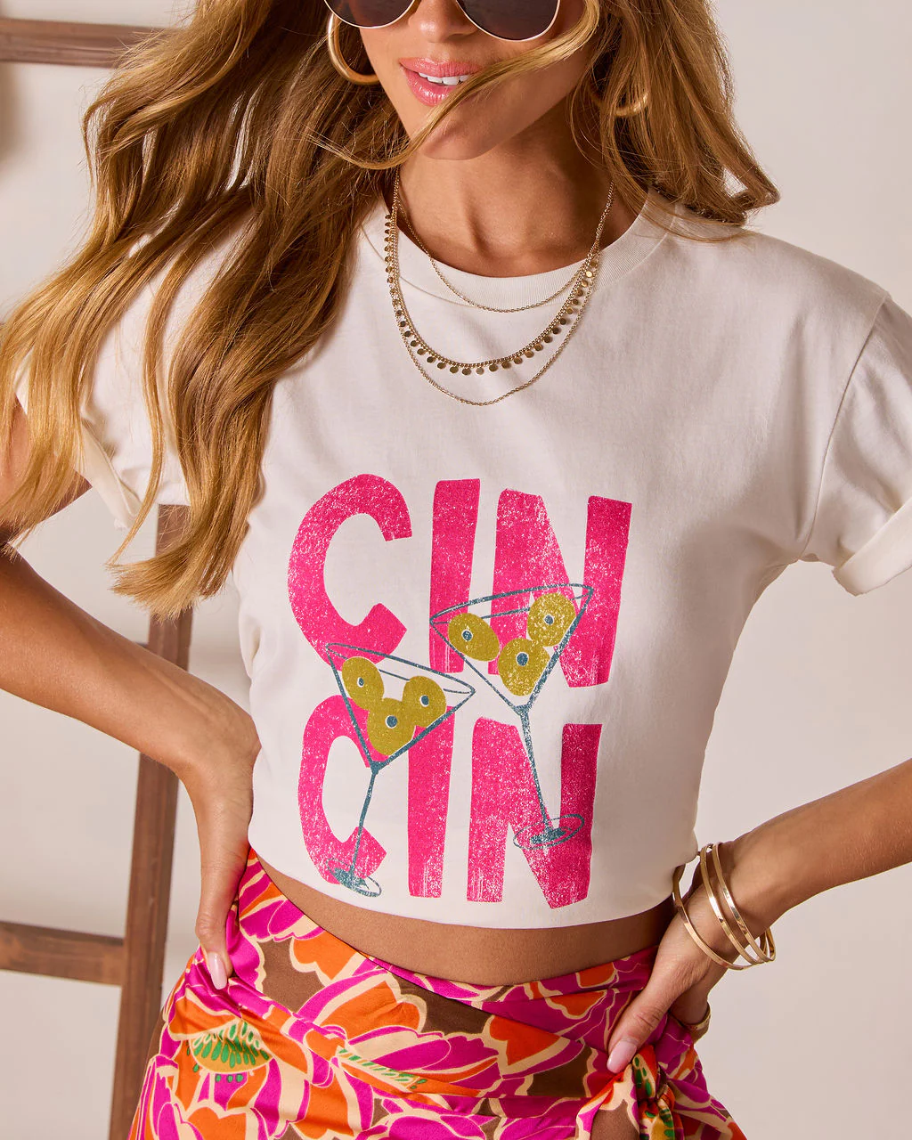 Martini Cheers Short Sleeve Graphic Tee - Image 6