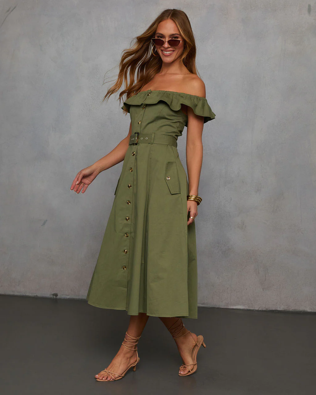 Maryanne Belted Utility Midi Dress - Image 3