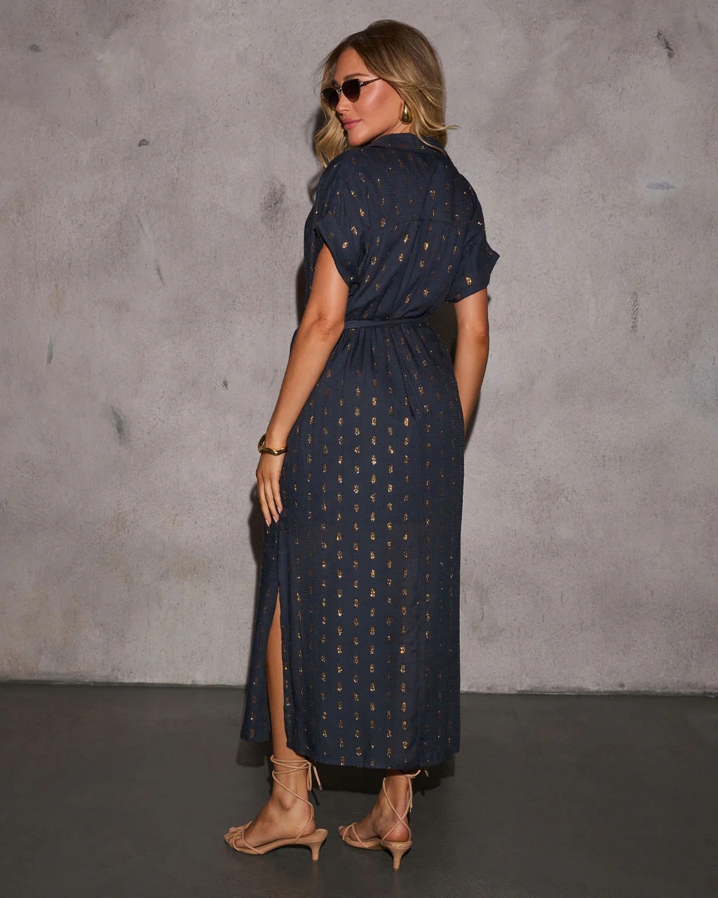 Marylin Lurex Waist Tie Maxi Dress - Image 4