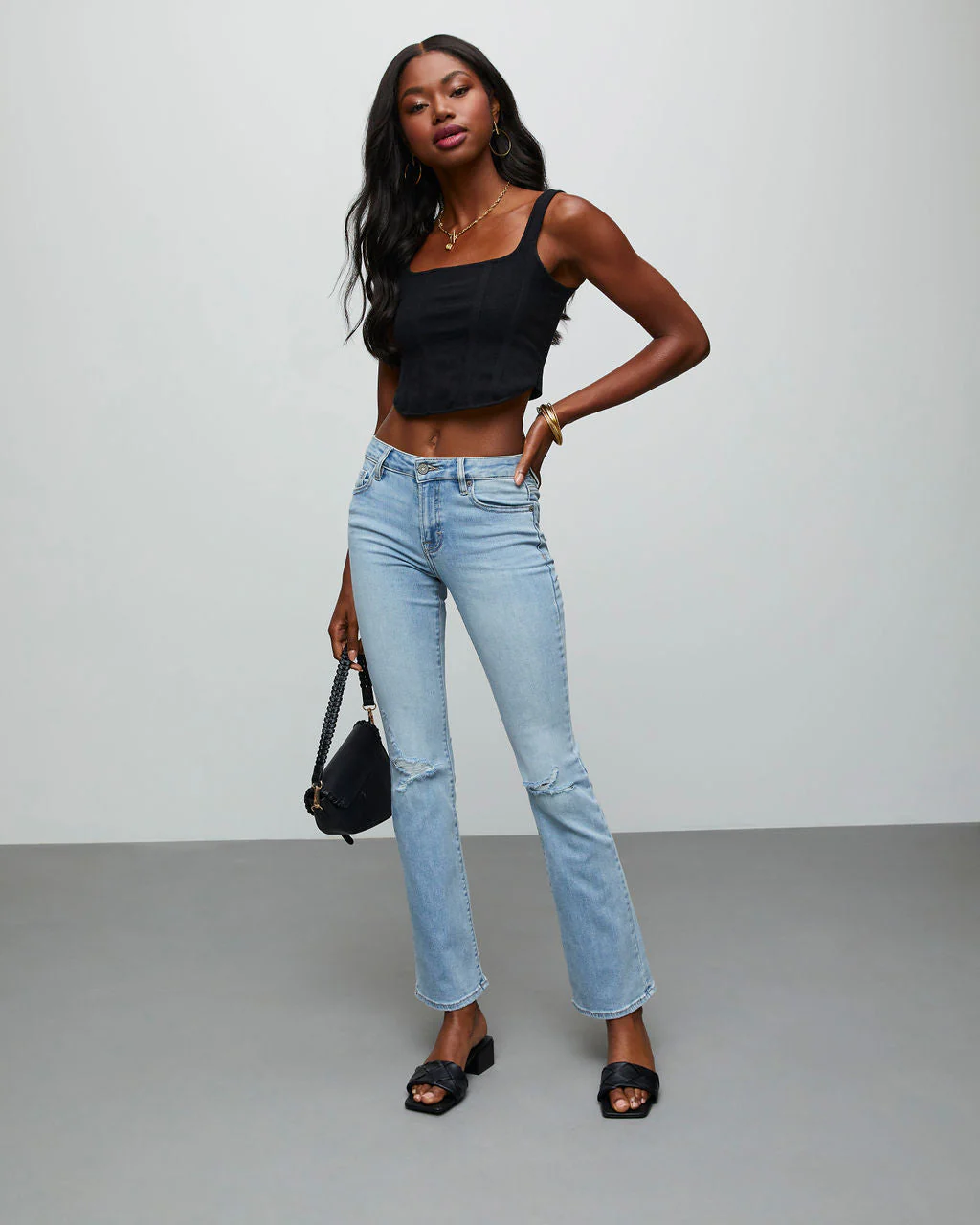 Matira High Rise Distressed Flare Jeans - Image 3