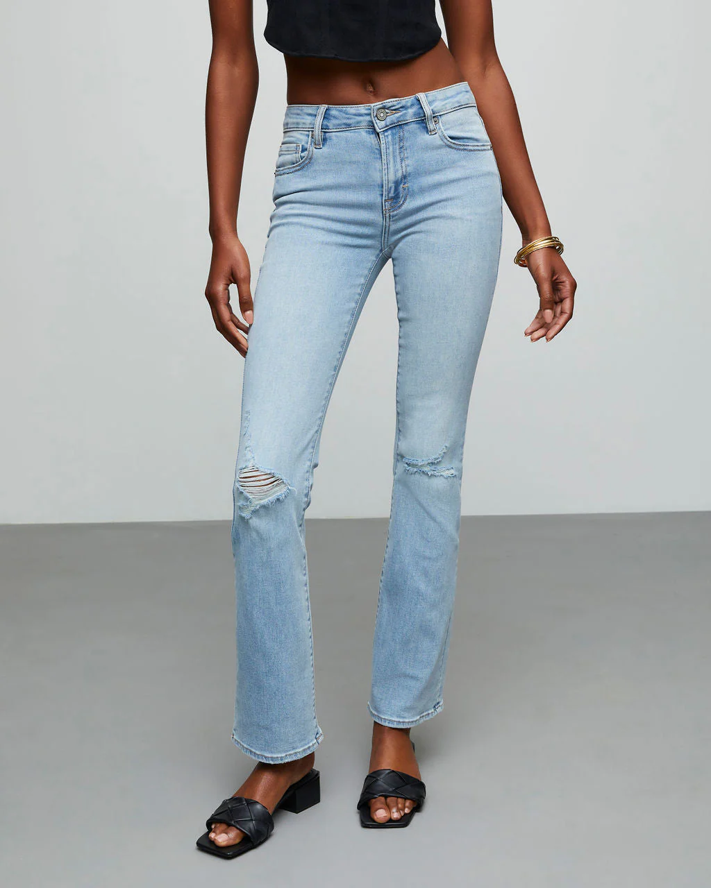 Matira High Rise Distressed Flare Jeans - Image 4
