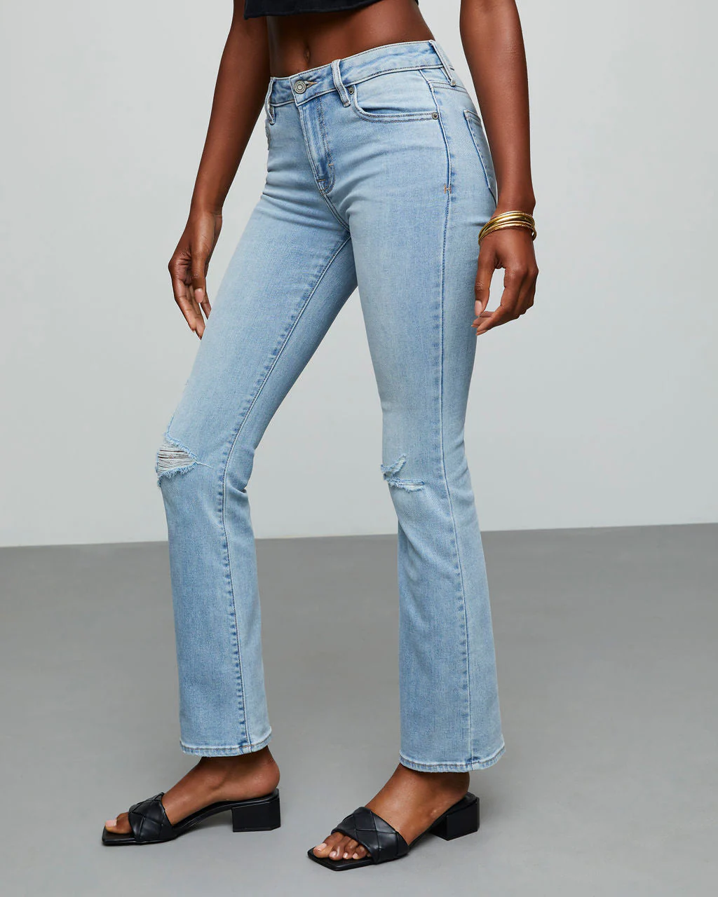 Matira High Rise Distressed Flare Jeans - Image 5